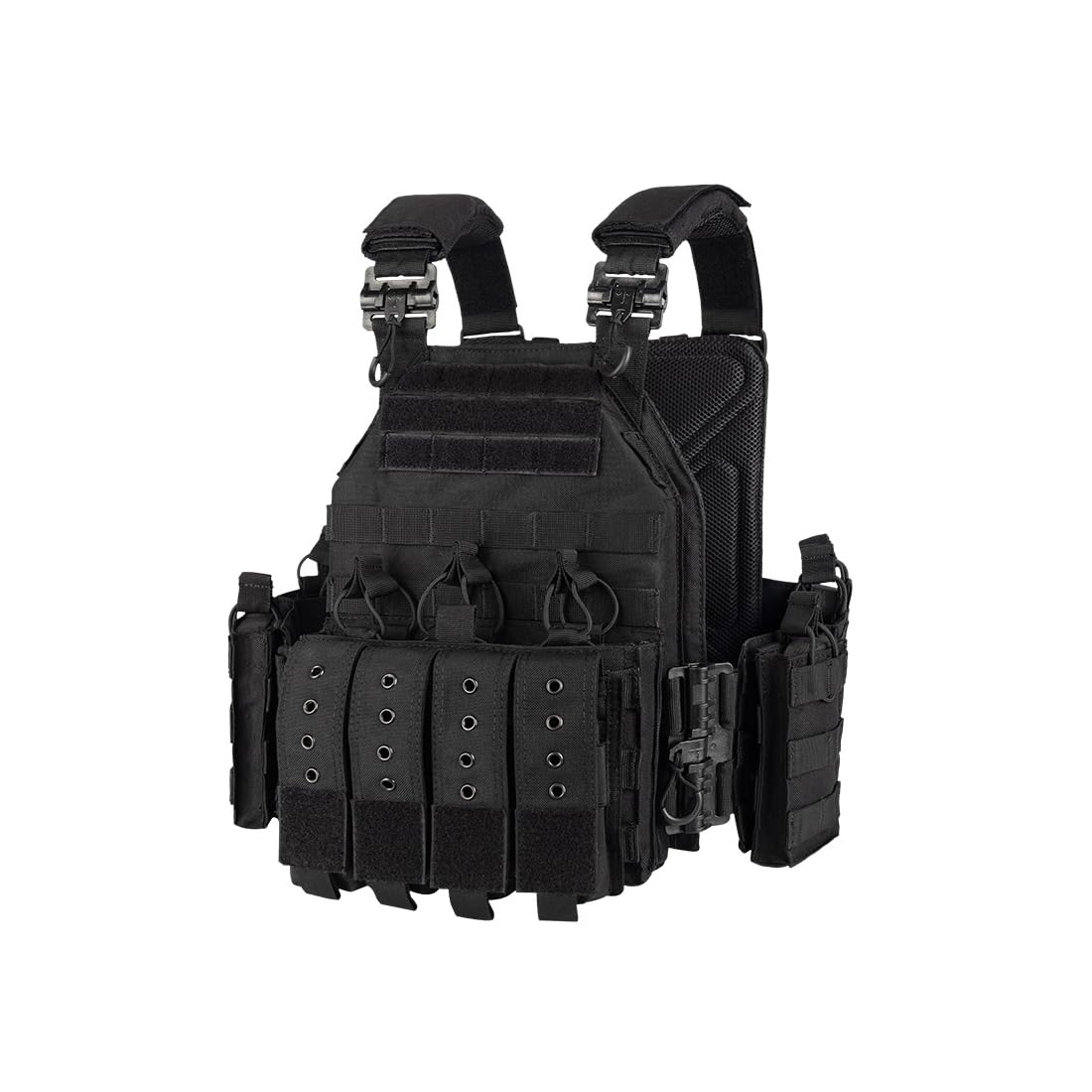 Taktische Weste für Herren, Schnellverschluss CS Trainingsweste mit Magazintaschen, Atmungsaktives Training Schnell Verstellbare Spielweste, Abnehmbare Airsoft Paintball Outdoor CS Spiel