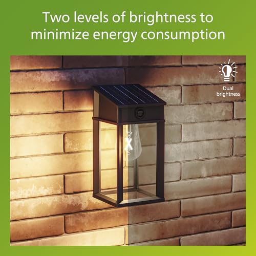 Philips Solar LED 1-Pack Geri UltraEfficient Outdoor Wall Light, Motion Sensor, 2700K, Square, Black, 500 Lumen, High Brightness, Glass, Metal thumbnail 7