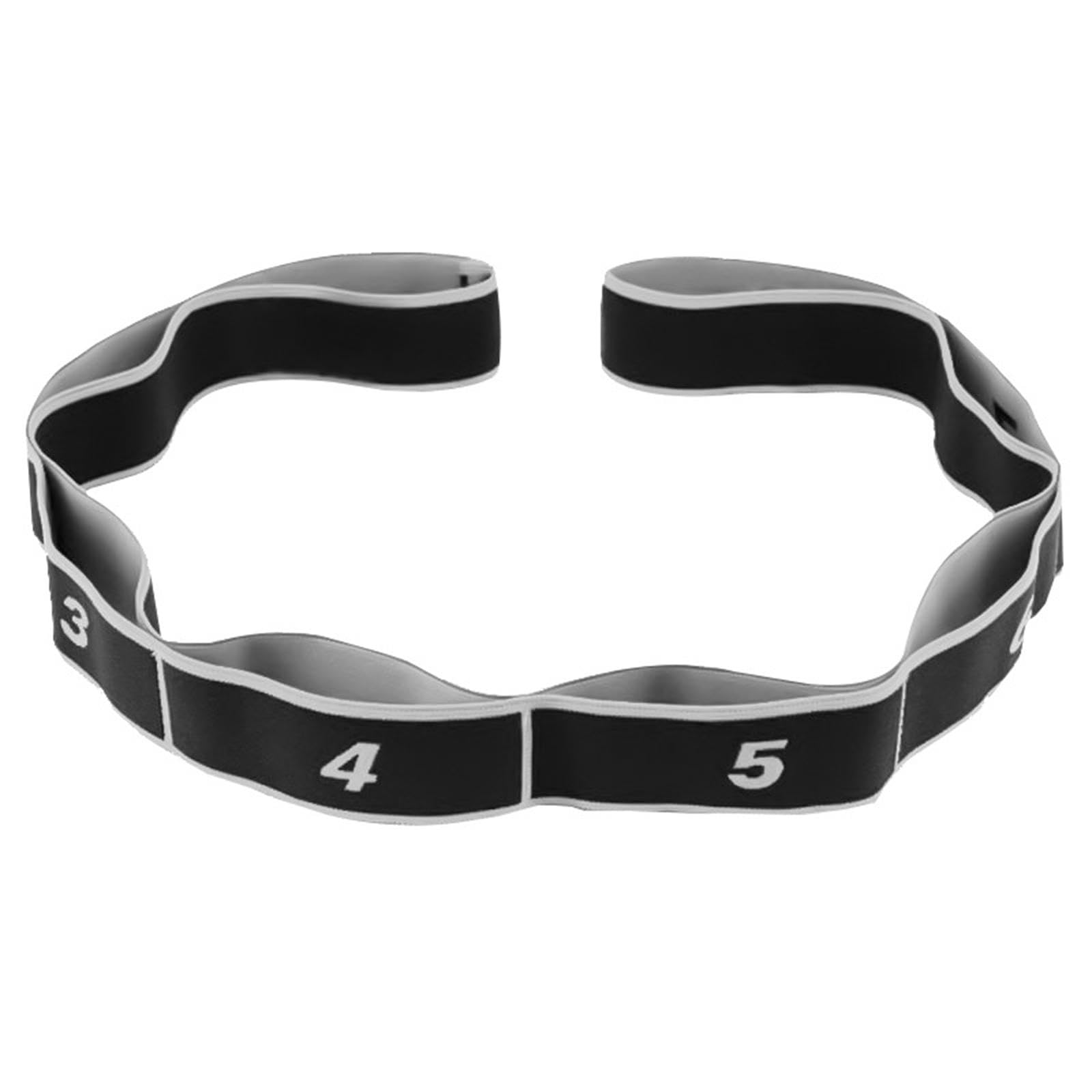 8 Segment Yoga Stretch Strap Elastic Strap for Upper Lower Leg Shoulder Black-picture-18
