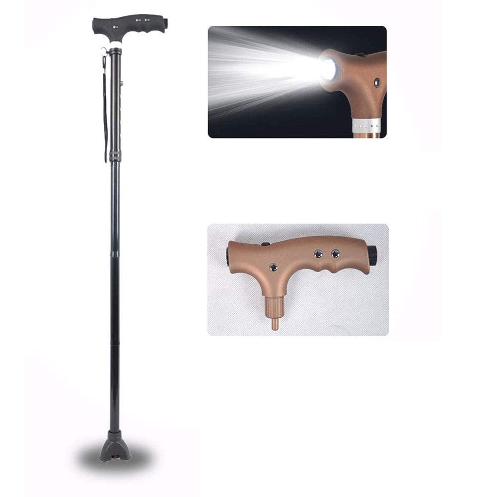 Bastón Plegable con luz LED para Hombres y Mujeres, bastón Plegable de Altura Ajustable para Personas Mayores con Mango ergonómico para Personas Mayores con Artritis y discapacitados (Azul) Star of