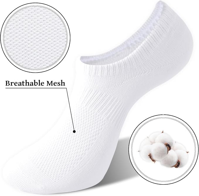 Irisbear Womens No Show Socks, Thin Cotton Non Slip Low Cut Socks 6 Pairs - Image 5