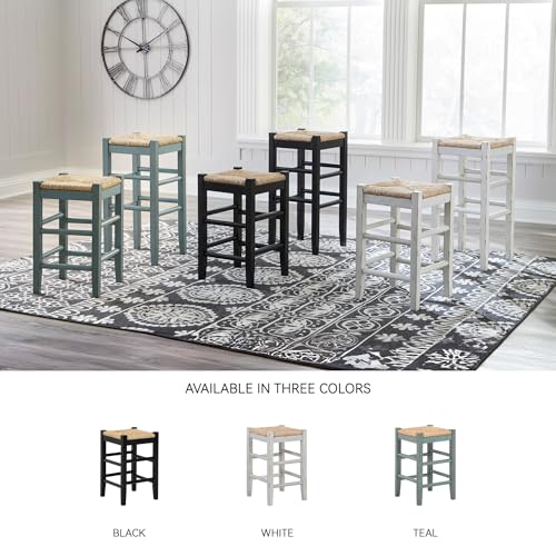 Signature Design by Ashley Mirimyn Casual 29.5" Bar Height Bar Stool with 8 Stretchers, Set of 2, Black & Light Brown by Signature Design by Ashley - Used condition - Image 3