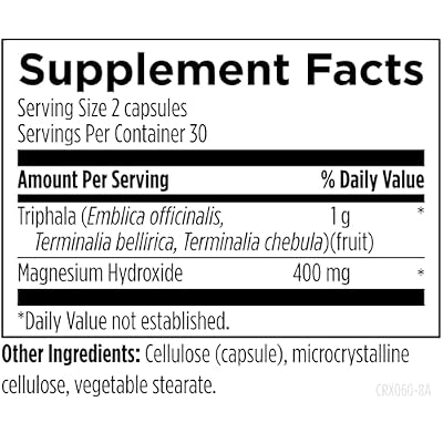 Designs for Health Colon Rx - Magnesium Hydroxide + Triphala to Support Bowel Motility in Those with Occasional Constipation - Non-GMO Herbal Supplement (60 Capsules)