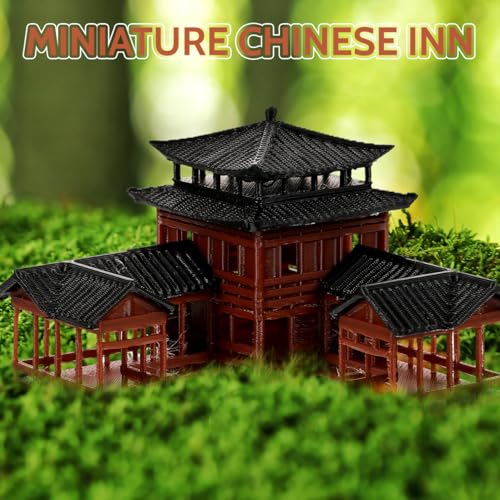 Image of B0D5DC8MHG Miniature Japanese Statue - Hand Crafted Plastic Fish Tank Decor, Asian Garden Ornament, Ancient Architecture Model for Home, Office, and Aquarium Decoration