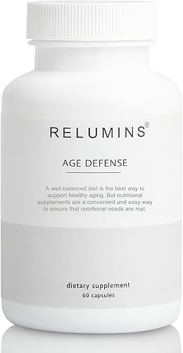 Relumins Suplemento Age Defense NAD+ con NADH, CoQ10, glutatión, resveratrol, fisetina, curcumina y EGCG - Suplemento de apoyo antioxidante - 60