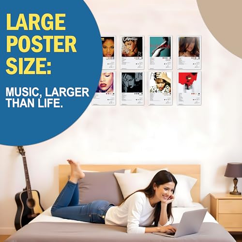 Image of Wonder Hub Rihana Wall Posters 8x12 inch (A4 Size) Included Self Adhesive on Back Wall Decor Posters Wall Art For Bedroom, Living room, Office, Dining Room