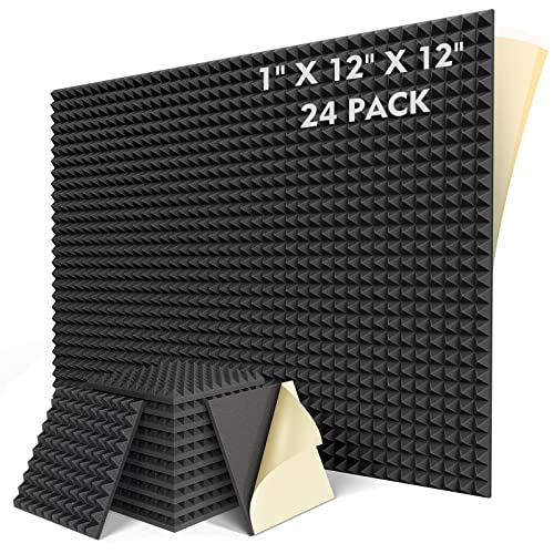 Upgraded 24 Pack Self-adhesive Sound Proof Foam Panels 1' X 12' X...
