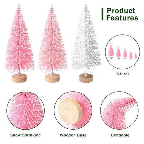 image for hatisan 30Pcs Mini Christmas Trees Artificial Christmas Tree Bottle Br