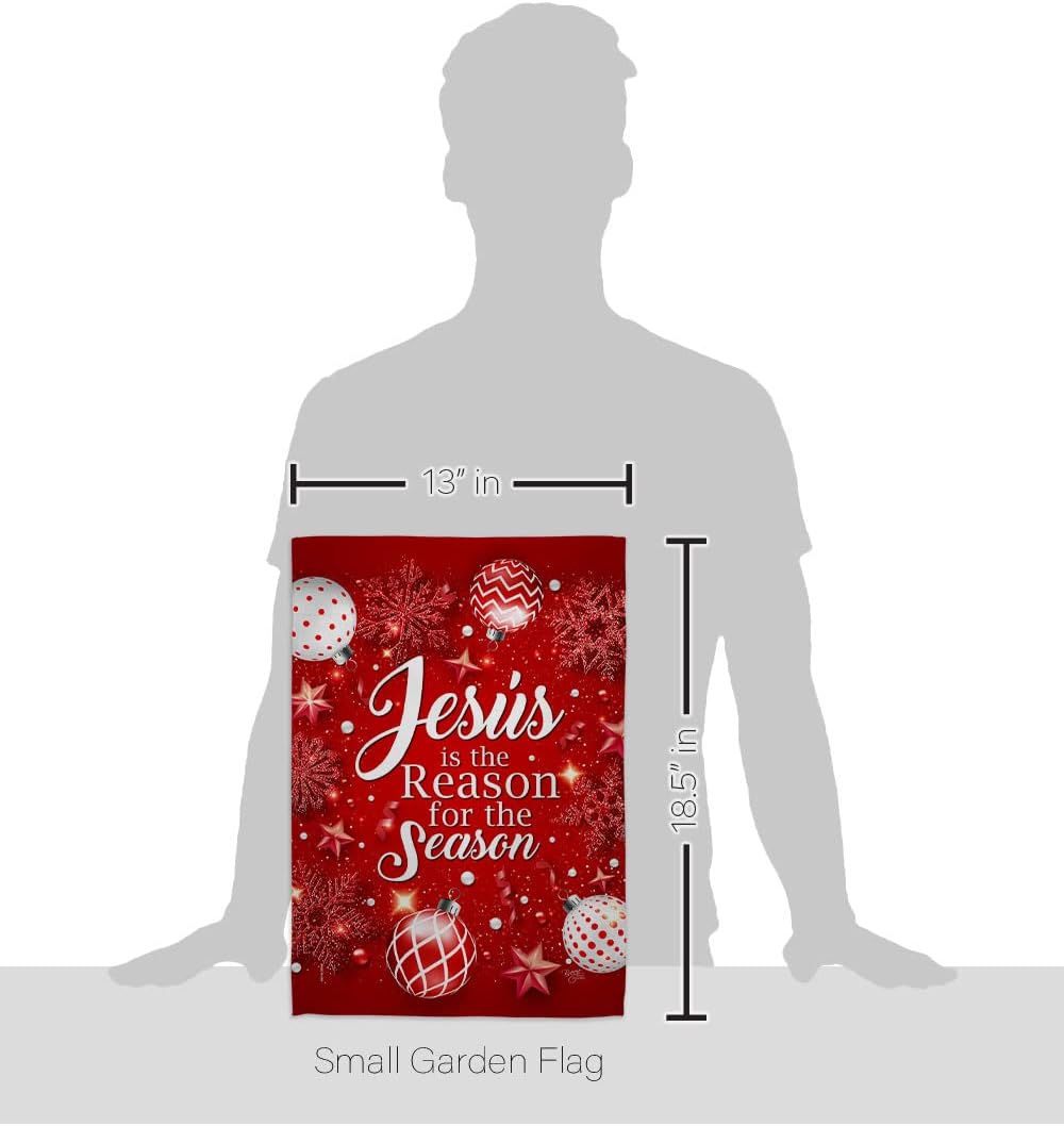 Jesus is The Reason Flag Tapestry Christmas Gifts Nativity House Winter Three King Religious Feliz Navida Room Indoor Holy Night Wall Art Patio Porch Lawn Merry Xmas Banner Outdoor Garden Yard Decorations