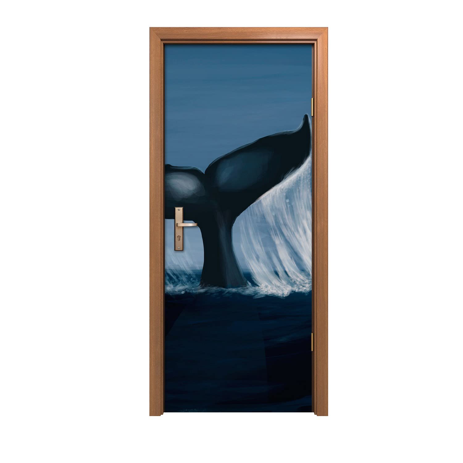 Autocollant de porte baleine d'animaux 90x200cm pour murale design