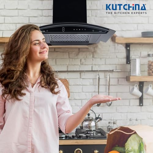 Image of Kutchina Chimney 75 cm 1600±50 m /hr i-Autoclean Filterless Chimney for Kitchen 75cm, Vega DLX | 16 Yrs Warranty on Motor, 5 Yrs on Product | Touch Control + Wave Sensor