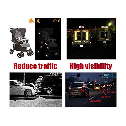 Lot de 20 Autocollants Réfléchissants,Stickers Réfléchissants pour Voiture,Sécurité Réfléchissant Auto-adhésives Autocollant Reflechissant pour Voiture/Vélo/Poussette/Casque/Moto - Image 7
