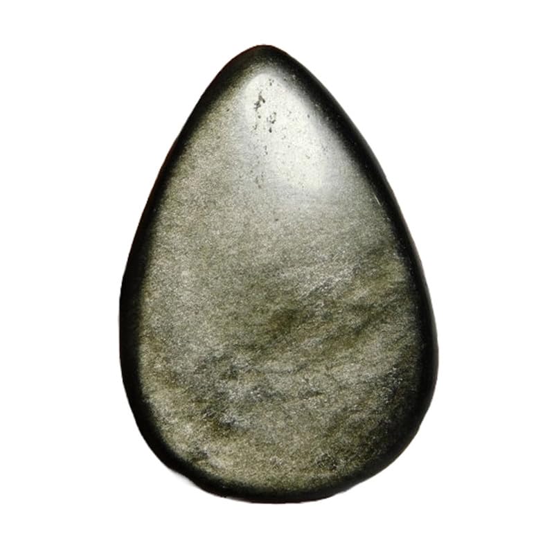 Obsidienne argentée naturelle en forme de poire pour fabriquer un cadeau unique