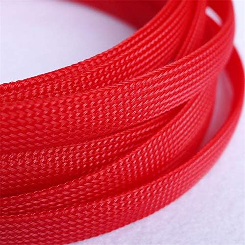 10/30 Meters Red 12mm Braid PET Expandable Sleeving High Density Sheathing Plaited Cable Sleeves - (Length: 30M)