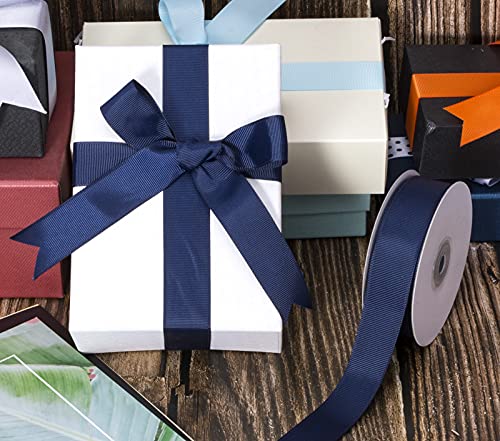 Atrbb 25 Yards 1 Inch Solid Grosgrain Ribbon Roll For Gift Wrapping Diy Hair Accessories (Navy) #TOP2