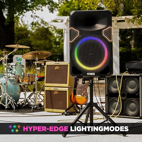 Image of Altec Lansing Portable Speaker SOUNDROVER PRO 650, 650W Peak Power, Bi-Amplified, LED Lighting, Wireless Mic Included, Aux Input, Wall Powered Perfect for Parties, DJ and Karaoke