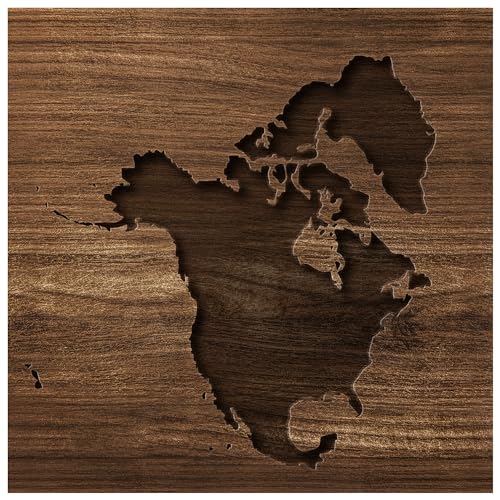 Image of Kayra Decor North America Map Wall Stencil for Painting, Art and Craft - Size 12 inch x 12 Inch.