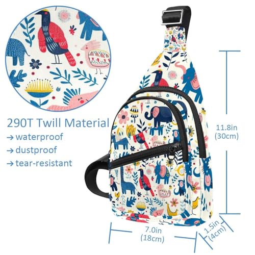 Mochila cruzada de animales de verano con correa ajustable unisex 4