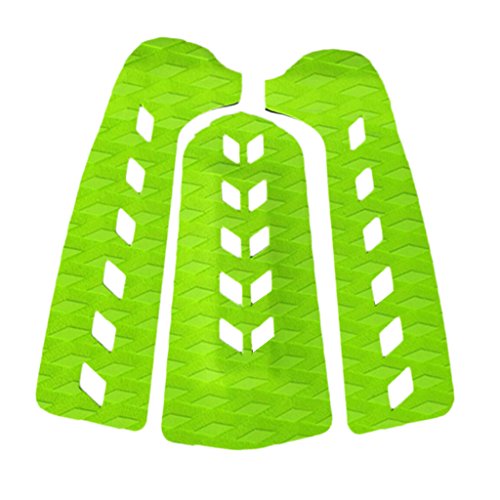 LEIPUPA 3Pcs Surfboard Surf SUP Paddleboard Traction Pad Tail Pad Deck Grips - Green - Thumbnail 3
