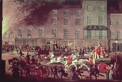 Tableau Toile Pompes à incendie de Londres par Pollard, Affiches d'Art Idéales Décoration Murale 60x90