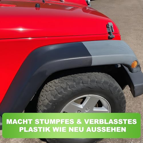 Kunststoffpfleger Auto Schwarz Plastic Care Restorer,Premium Wasserdichte Formel,Glanz Erhöhen & UV Beständig für Kunststoffpflege Auto Aussen & Innen Kunststoff Politur für Schwarz Farbe