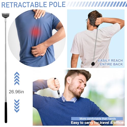 MAMAGIFTREE Christmas Hands Down The Best Dad | Funny & Practical Gifts for Father’s Day, Birthday or Retirement for Dad from Son, Daughter or Wife – Extendable Metal Back Scratcher with Soft Grip - Image 3