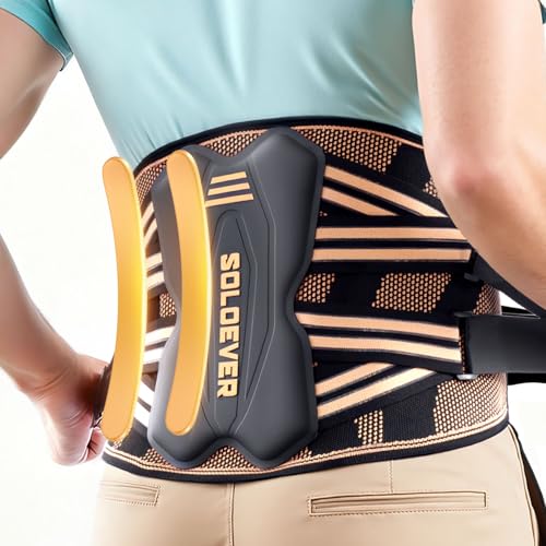 SOLOEVER Copper-Infused Back Brace for Men Lower Back Pain Relief [Medical-Grade & Stronger Support]...