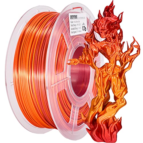 Silk PLA Filament, 3D Printer Filament Silk Gold Shiny Red PLA Filament 1.75mm + - 0.02mm, 3D Printing Filament 1kg 2.2lbs