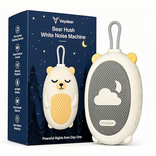 Vaydeer Baby Sound Machine for Sleep, Portable White Noise Machine with 115 Sounds & 4 Growth Stages, Pregnancy to Toddler Sleep Soother for Newborns, Babies & Moms, Gift-Ready Design