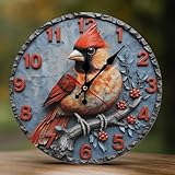 Decorazione elegante e funzionale: eleva qualsiasi spazio con il nostro moderno orologio da parete rosso cardinale con stampa uccellino, sia che si tratti di appendere in cucina, soggiorno, camera da letto o ufficio. Il suo design minimalista migliora l'estetica e lo rende un ottimo orologio da parete decorativo per la casa o il posto di lavoro