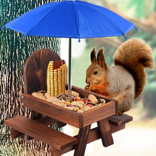 Mesa de alimentación de ardillas para decoración de terrazas y observación de fauna 6