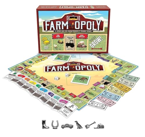 Farm-Opoly Board Game – A Down-on-The-Farm Property Trading Game! – for 2 to 6 Players Ages 8 and up miniatura 1