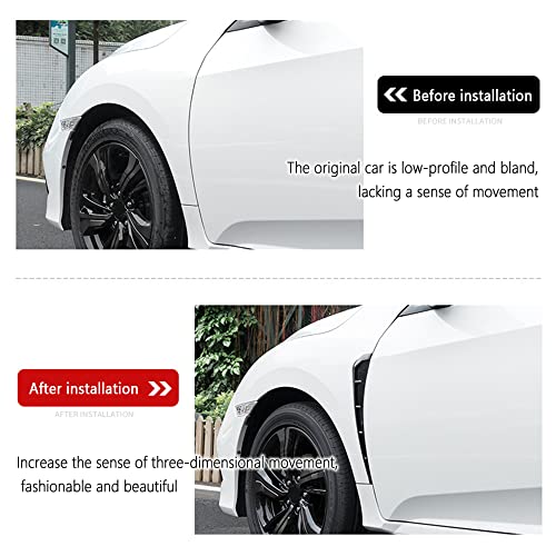 2Pcs Cool Car Fender Cover Black/Carbon Fiber Sticker For Spoiler,Hood,Vent Hood,Air Intake Cars Parts & Trim,Universal Automotive Exterior Accessories (Carbon Fiber Black/2Pcs) #TOP2