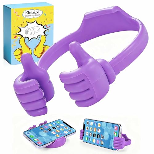 Kinizuxi Stocking Fillers Thumbs Up Lazy Phone Stand Gifts for Christmas, Universal Mobile Phone Holder for Desk,Cellphone Holder Smartphone Stand Holder for iPhone iPad Samsung and More (Purple)