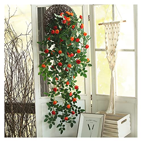 JQQJZLC Weihnachtskranz, künstliche Pfingstrosen, Rosenreben,...