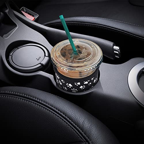 Image of YR Reusable Neoprene Insulator Sleeve for Iced Coffee Cups, 3 Pack Coffee Coolies sleeves for Iced & Hot Drinks, Cold Beverage Cooler Compatible with Starbucks Coffee and More (Paw)
