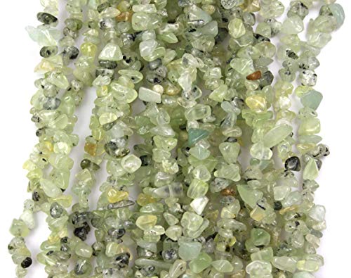 Image of 5-8mm Green Prehnite Chips Natural Chip Stone Beads for Jewelry Making | Semi Precious, Loose Gemstone, Healing Crystal, Rocks, 230Pcs Strand, Drilled, DIY Bracelets Necklaces Earrings Crafts Supply
