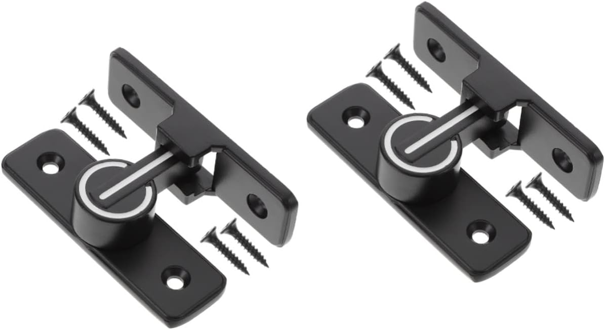 Door handles,kitchen door knobs,180 Plug Indoor Door Lock Door Chain Lock Heavy Duty Sliding Door Lock Barn Door Locks and Latches Screen Door Lock Door Clasp ( Color : Blackx5pcs , Size : 8X7CM )