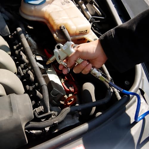 CCLIFE Druckluftpistole Luftblaspistole 1/4 Druckluft-Ausblaspistole Hochdruck Ausblaspistolen Pneumatische Luftkompressor Reinigungswerkzeug für industrielle Reinigungsprozesse mit 3 Düsen 10 bar