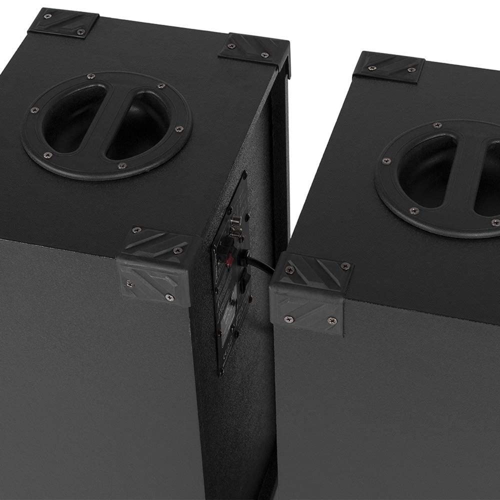IMPIANTO AUDIO COMPLETO KARAOKE bluetooth DOMESTICO 200W: CASSE AMPLIFICATE + MIXER + 2 MICROFONI E CAVI