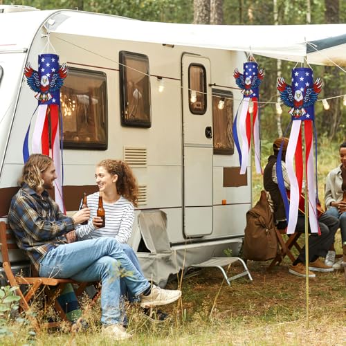 NOVWANG 40 Inch American Eagle Windsock, 4th of July Outdoor Hanging Decoration Flag Patriotic Windsock for Independence Day Yard Garden Patio Home Decor - Thumbnail 6