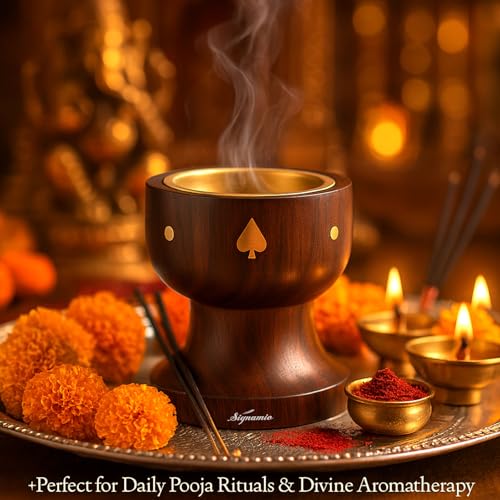 Image of Signamio Wooden Dhoop Holder Stand - Elegant Bakhoor Burner & Loban Burner, Versatile Dhoop Stand for Incense, Crafted for Home Decor, Ideal for Meditation & Aromatherapy Sessions-DN-1