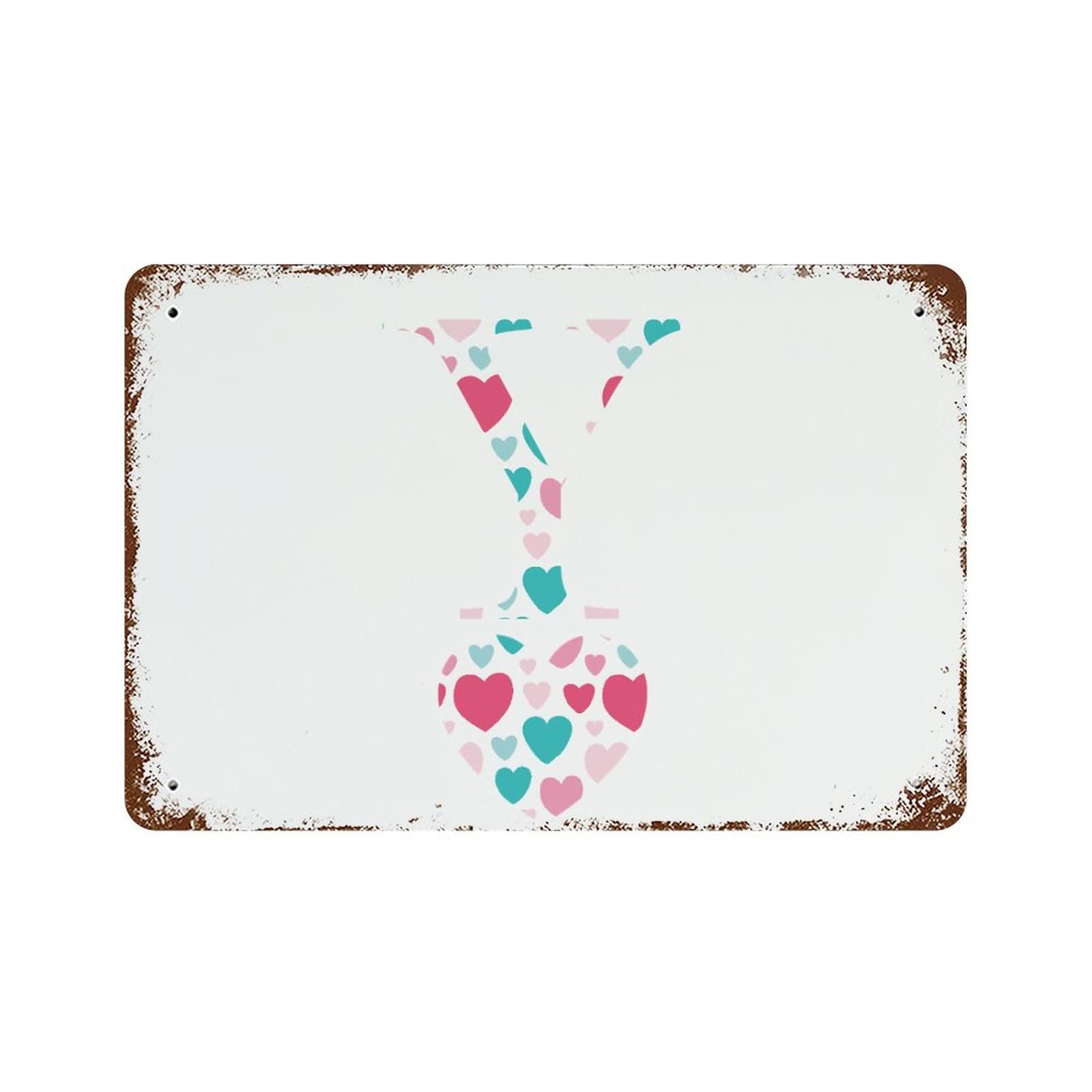 Lettres alphabet coeur Y aluminium idee cadeau originale mariage et couples