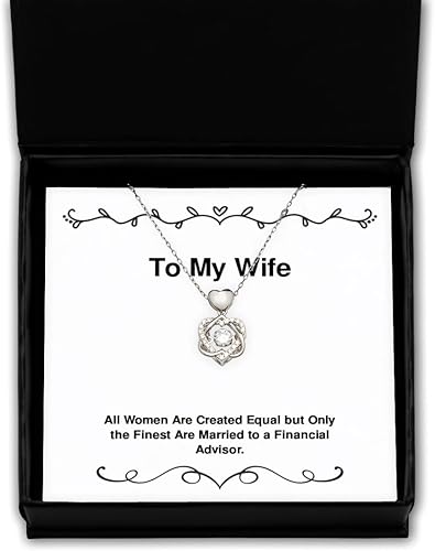 Game On Novelties Fancy Wife Gifts, All Women are Created Equal but Only The Finest are, Reusable Heart Knot Silver Necklace for Wife from Husband,