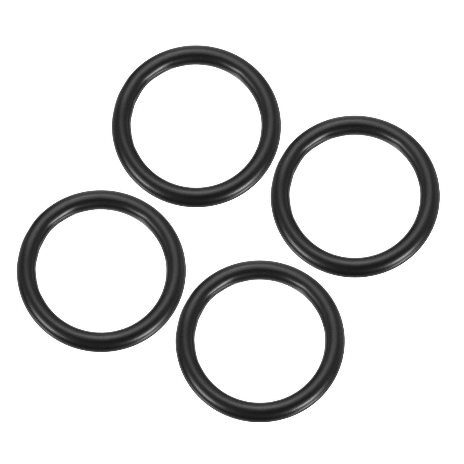 PATIKIL 1.6 Inch Metal O Ring, 4 Pcs Seamless Solid 304 Stainless Steel Rings for DIY Crafts Bags Dream Catcher Dog Leashes Wall Plant Hangers, Black 5mm x 40mm