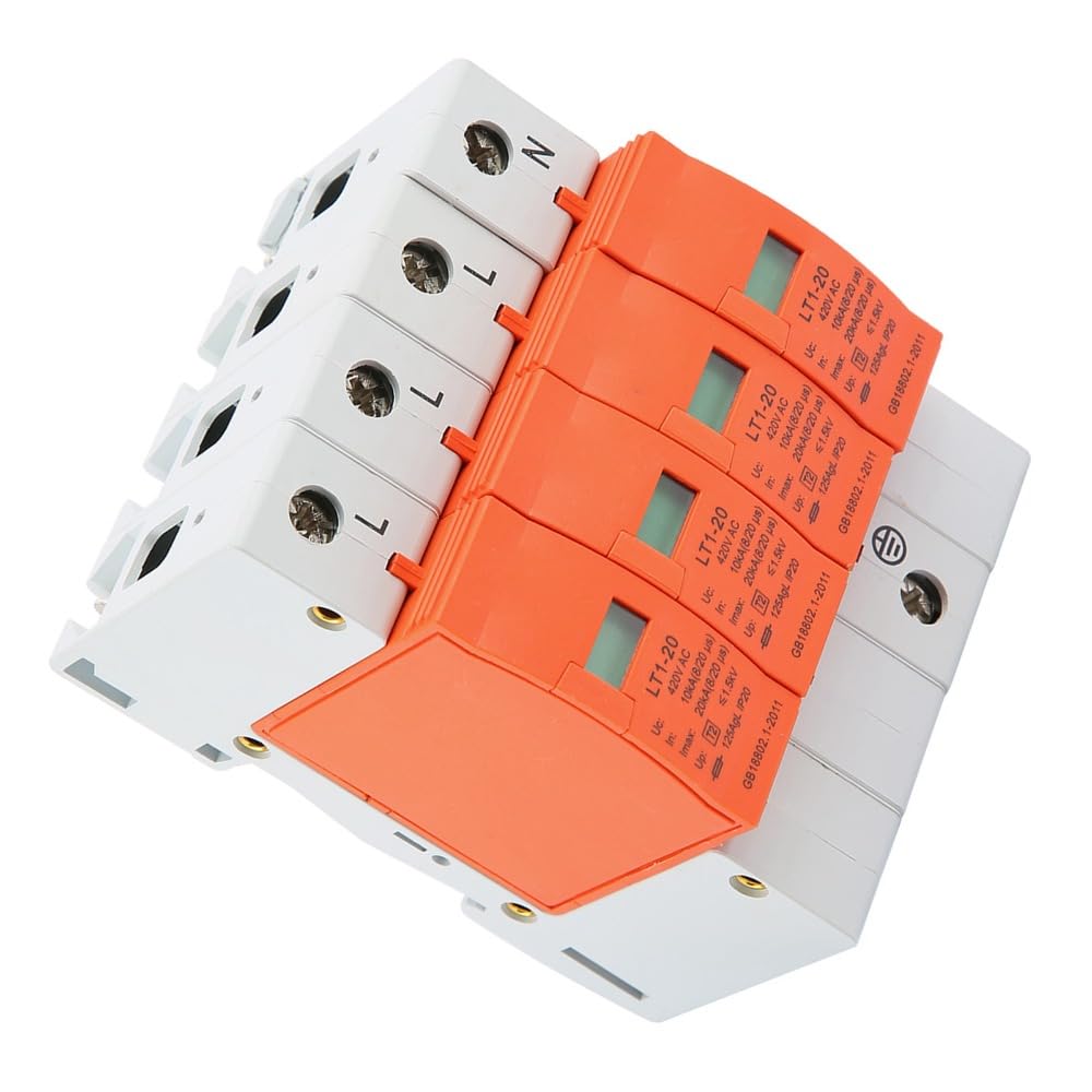 4P 20kA 420V AC dispositivo di protezione protezione protezione DIN Rail Mount per elettrodomestici (livello C/D, ≤1.5kV, arancione)