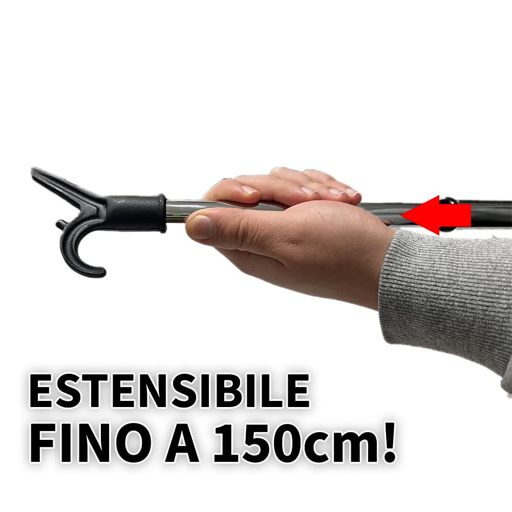Asta Appendiabiti per Armadio Telescopica Cromata, Made in Italy, Bastone Estensibile fino a 150cm (1)