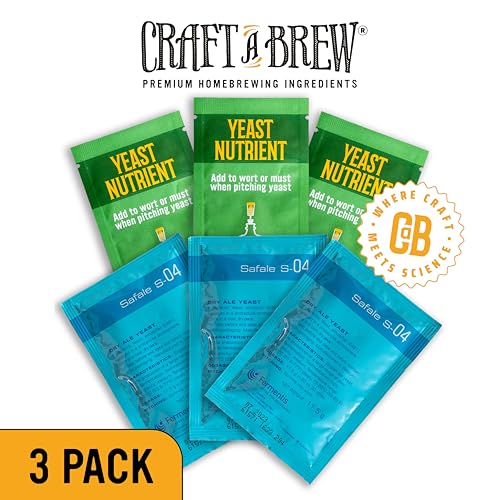 Craft A Brew - Safale S-04 Dry Yeast - English Ale Dry Yeast - For English and American Ales and Hard Apple Ciders - Ingredients for Home Brewing - Beer Making Supplies - [3 Pack]