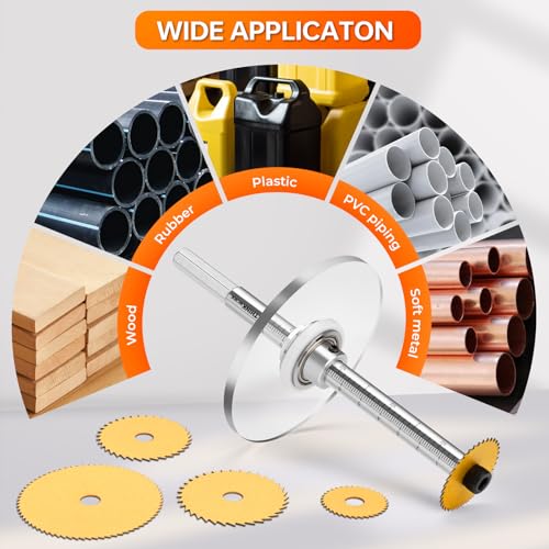 Image of Inside Pipe Cutter for PVC Pipe, Cutter Tool Set with Scale Adjustable Depth Gauge, 5PCS Saw Blades and Hex Shank, Internal Plastic ABS Pipe Cutter Set