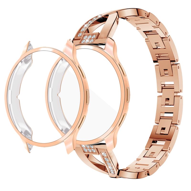 Bracelet Garmin Venu 3s strass et coque TPU pour montre connectée femme